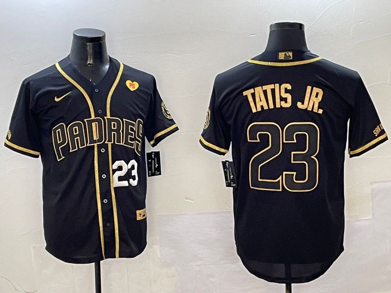 Men San Diego Padres #23 Tatis jr Black Gold Game 2025 Nike MLB Jersey style 7->san diego padres->MLB Jersey